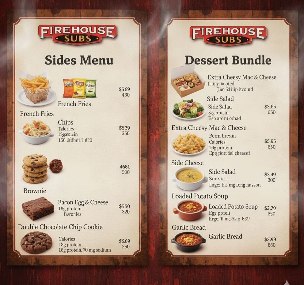 Firehouse Subs Sides Menu